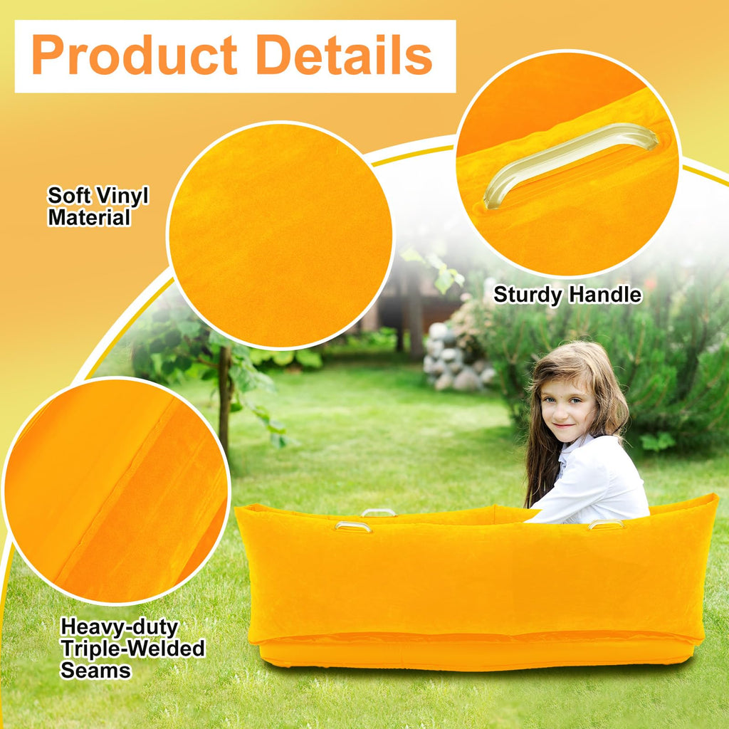 Namalu Extra Large 80/60inch Comfy Peapod Sensory Chair for Kids Gift for Reading Corner Inflatable Classroom Furniture Sensory Toys for Kids Children with Autism(Gray,80 Inch)