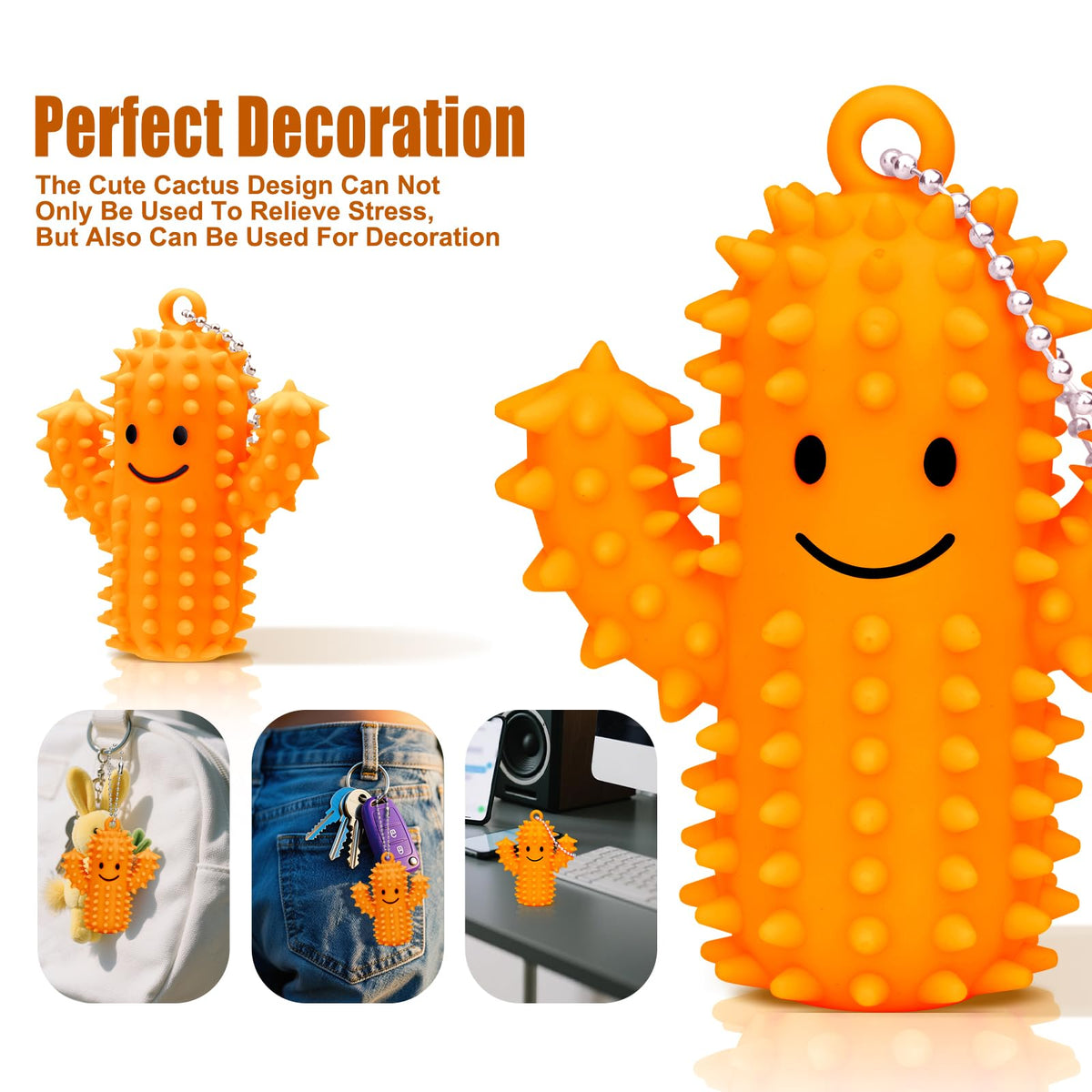 2Pcs Little Ouchies Pain Fidget, Silicone Cactus Pain Stim Fidget Toy for Adults, Little Ouchies Grippie Spiky Stim Tool Keychain for Hard Spiky Sensory Toys Anxiety Relief Fun Gifts, Black