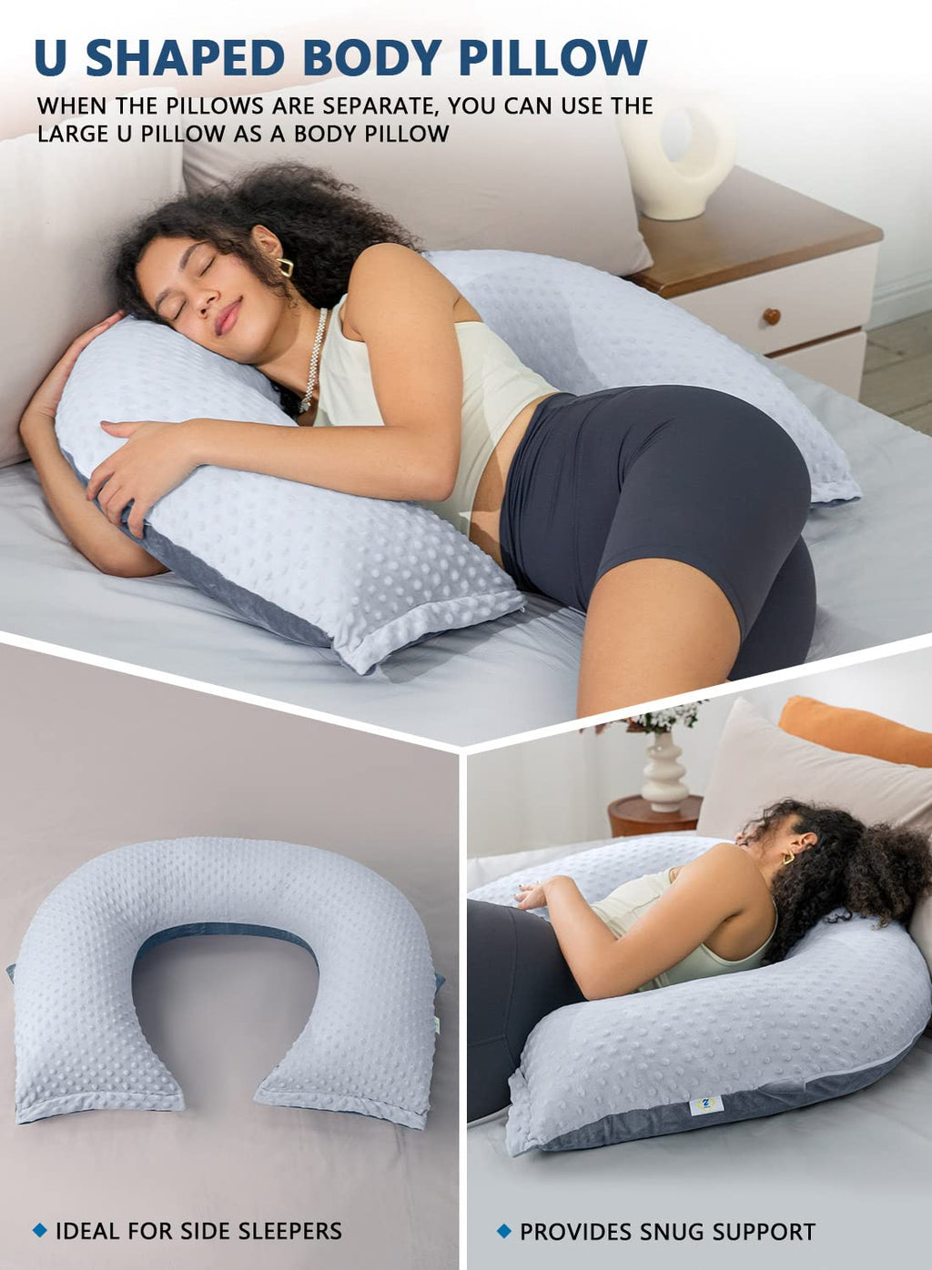 INSEN Reading Pillow, Back Pillow for Sitting in Bed for Reading, Nurse & Relax, Reading Pillow for Adults, Moms & Kids, Sit Up Pillow for Bed (Grey, 45in)