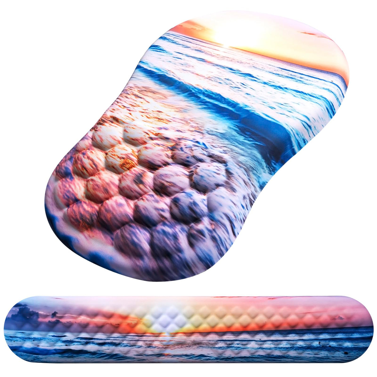 Ergonomic Mouse Pad with Wrist Support and Keyboard Wrist Rest Set | Memory Foam Wrist Cushion, Non-Slip PU Base, Massage Design, Relieves Wrist Pressure for Work, Gaming & Office Use