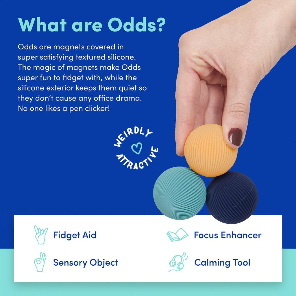Speks Odds Soft Silicone Fidget Magnets | Silent Stress Relief Toys | Textured Magnetic Balls for Adults & Teens 14+ | Orange