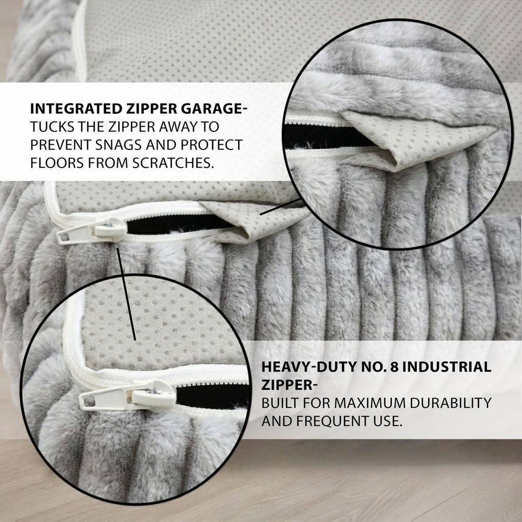 Matini Home Crash Pad - Sensory Pad with Cover Foam Blocks for Kids and Adults, Ideal Gymnastics Equipment to Jump, Play or Relax - Grey White 36" X 36"