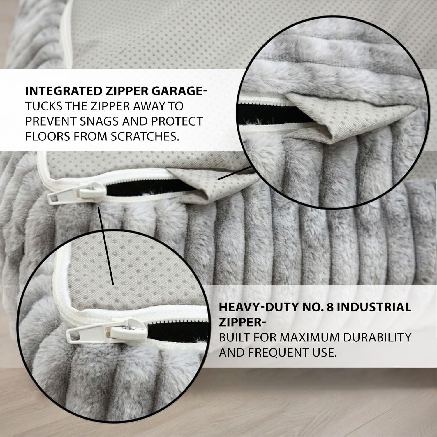 Matini Home Crash Pad - Sensory Pad with Cover Foam Blocks for Kids and Adults, Ideal Gymnastics Equipment to Jump, Play or Relax - Grey White 36" X 36"