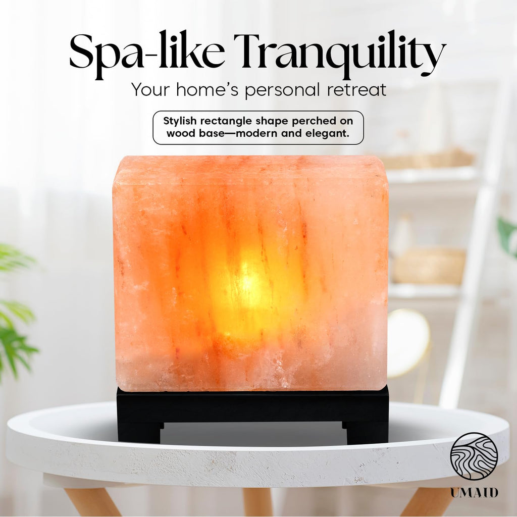 UMAID Himalayan Salt Lamp Bowl with 6 Himalayan Salt Massage Stones, Dimmable Pink Rock Salt Lamp for Bedroom, Office Desk & Meditation Room, Spa Decor, Relaxation Home Decor Gifts for Men & Women