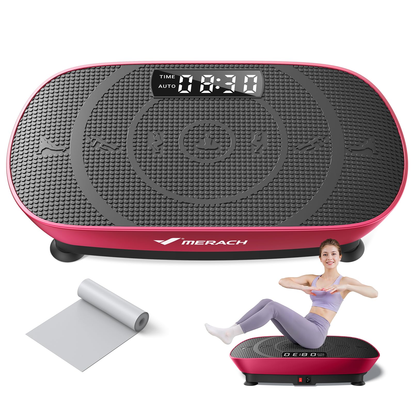 MERACH Vibration Plate Exercise Machine, Whole Body Workout Equipment for Women, Bluetooth and Silicone Pedal, Vibration Plate with Auto Mode, Vibrate Fitness Platform for Home
