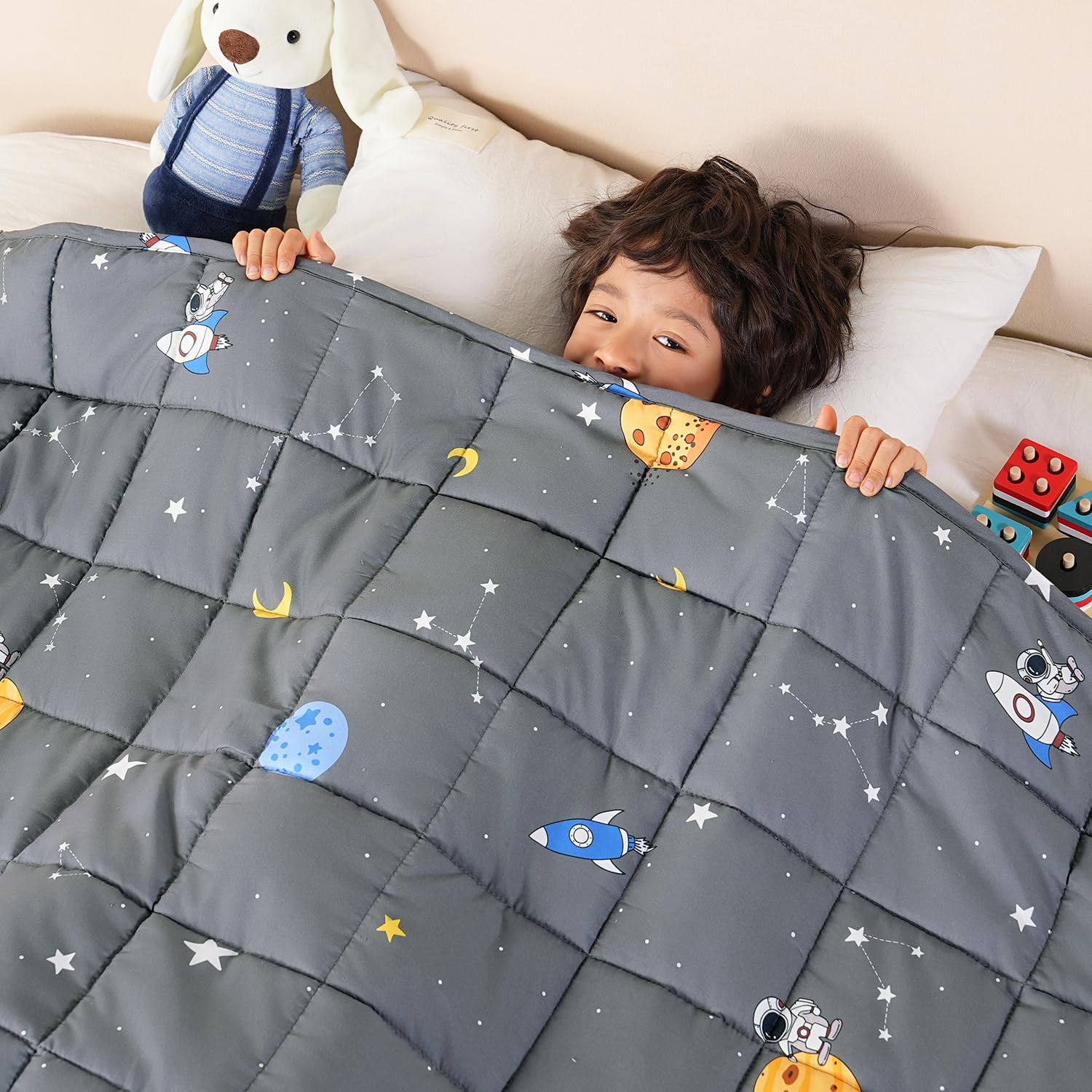 Sivio Weighted Blanket 5lbs, Blue Dinosaur Cooling Weighted Lap Blanket, Breathable Heavy Throw Blankets for Sleeping, Washable, 36"x48"