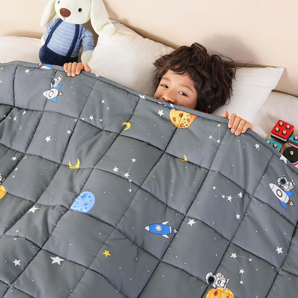 Sivio Weighted Blanket 5lbs, Blue Dinosaur Cooling Weighted Lap Blanket, Breathable Heavy Throw Blankets for Sleeping, Washable, 36"x48"