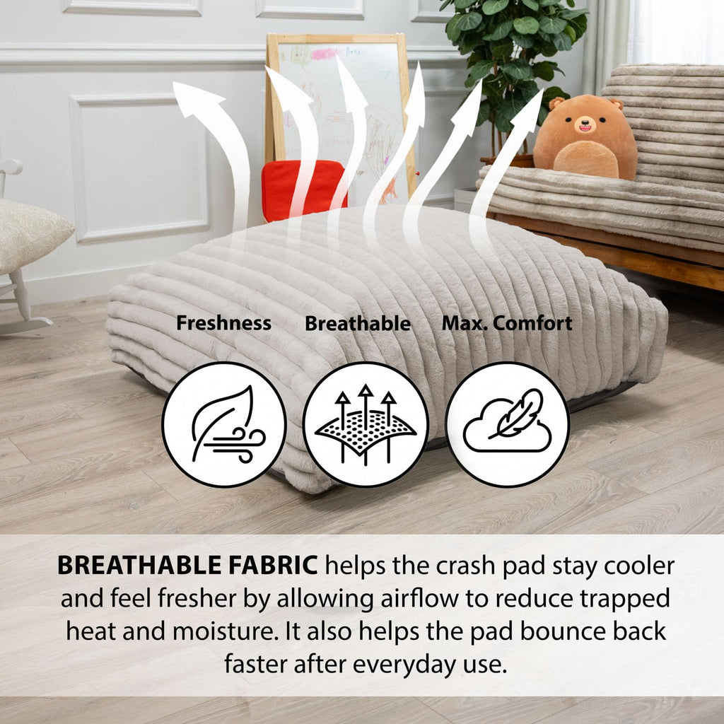 Matini Home Crash Pad - Sensory Pad with Cover Foam Blocks for Kids and Adults, Ideal Gymnastics Equipment to Jump, Play or Relax - Grey White 36" X 36"