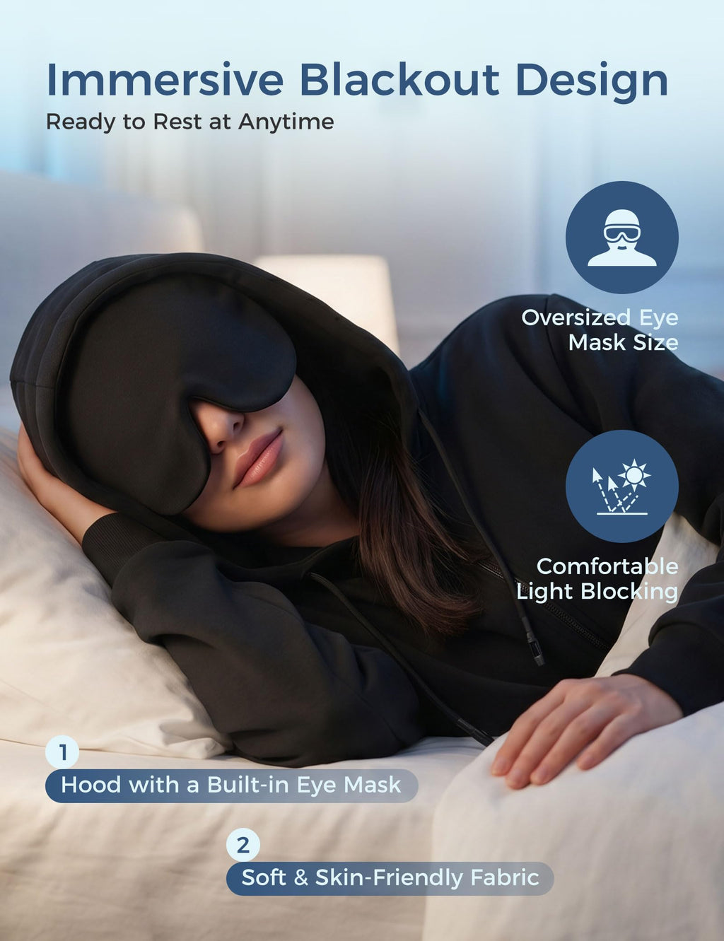 Dialysis Hoodie with Built-In Eye Mask Two Way Arm Zippers for Port Access Dialysis Sweatshirts