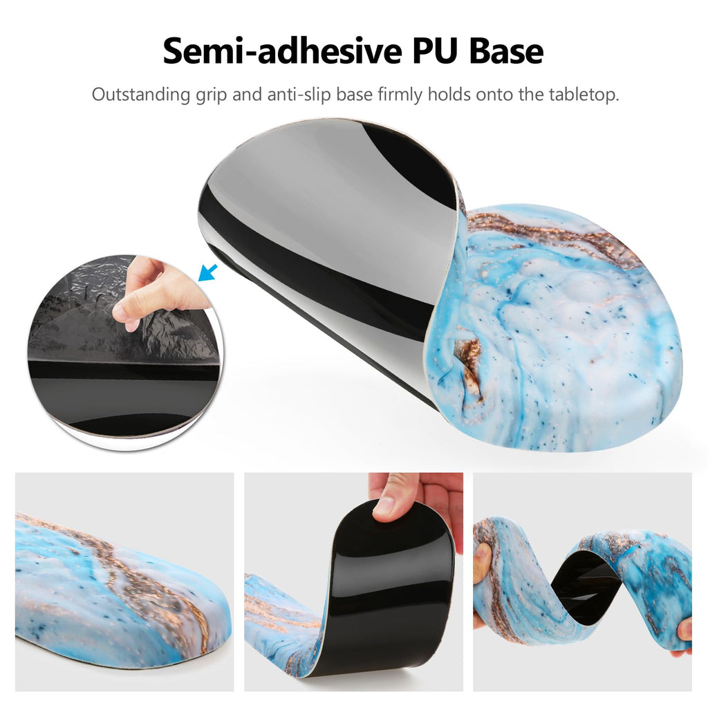Ergonomic Mouse Pad with Wrist Support and Keyboard Wrist Rest Set | Memory Foam Wrist Cushion, Non-Slip PU Base, Massage Design, Relieves Wrist Pressure for Work, Gaming & Office Use