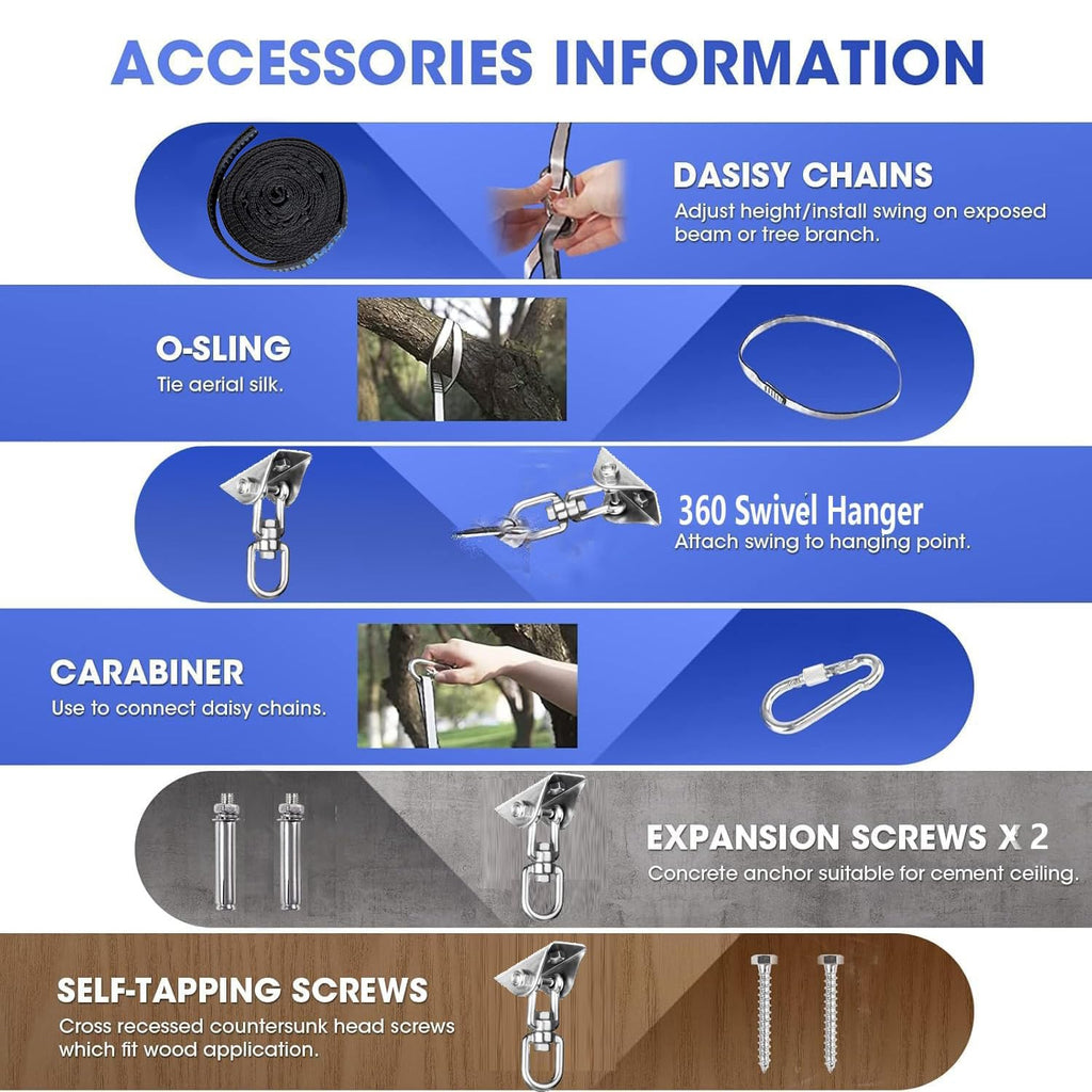 Aokitec Sensory Swing for Kids with Special Needs, Indoor Kids Swing Cuddle Hammock Chair Adjustable Aerial Swing for Children with Autism, ADHD, Asperger, Sensory Integration(Blue)