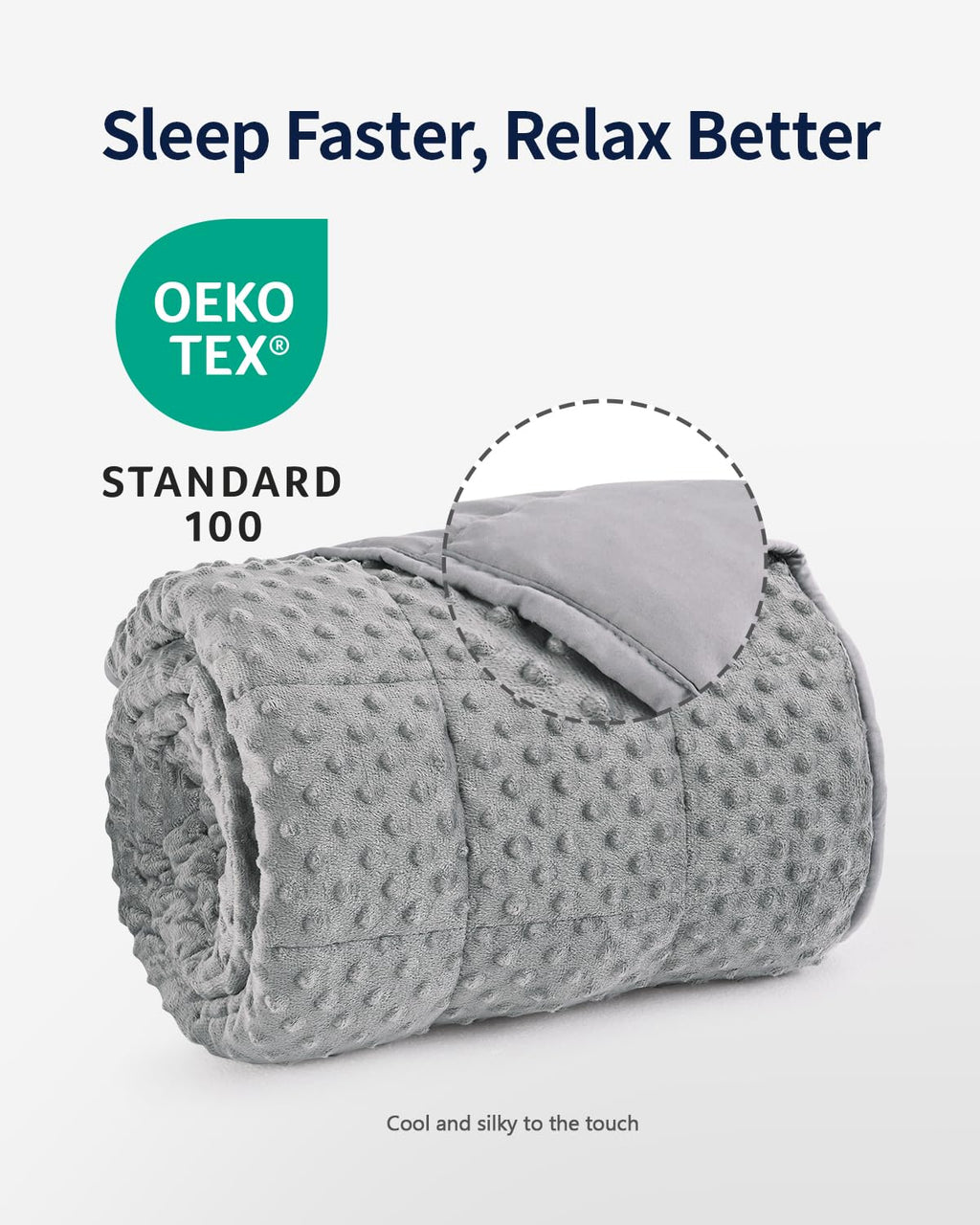 Mr. Sandman Weighted Blanket for Adults Queen Size 15 lbs, Soft Cooling Heavy Minky Blanket for Sleep, Washable Throw Blanket with Glass Beads, 60 x 80 Inches, Grey