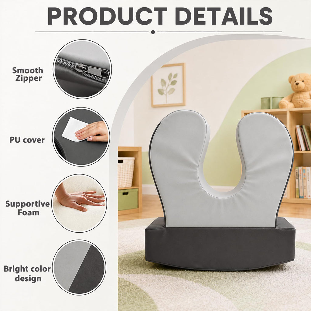 Sensory Chair for Kids, Squeeze & Rock, PU, Emotional Regulation & Focus | Calming Compression Rocker for Autism ADHD, Supportive High-Density Foam, Fit for Reading Corner, Playroom, Therapy Room