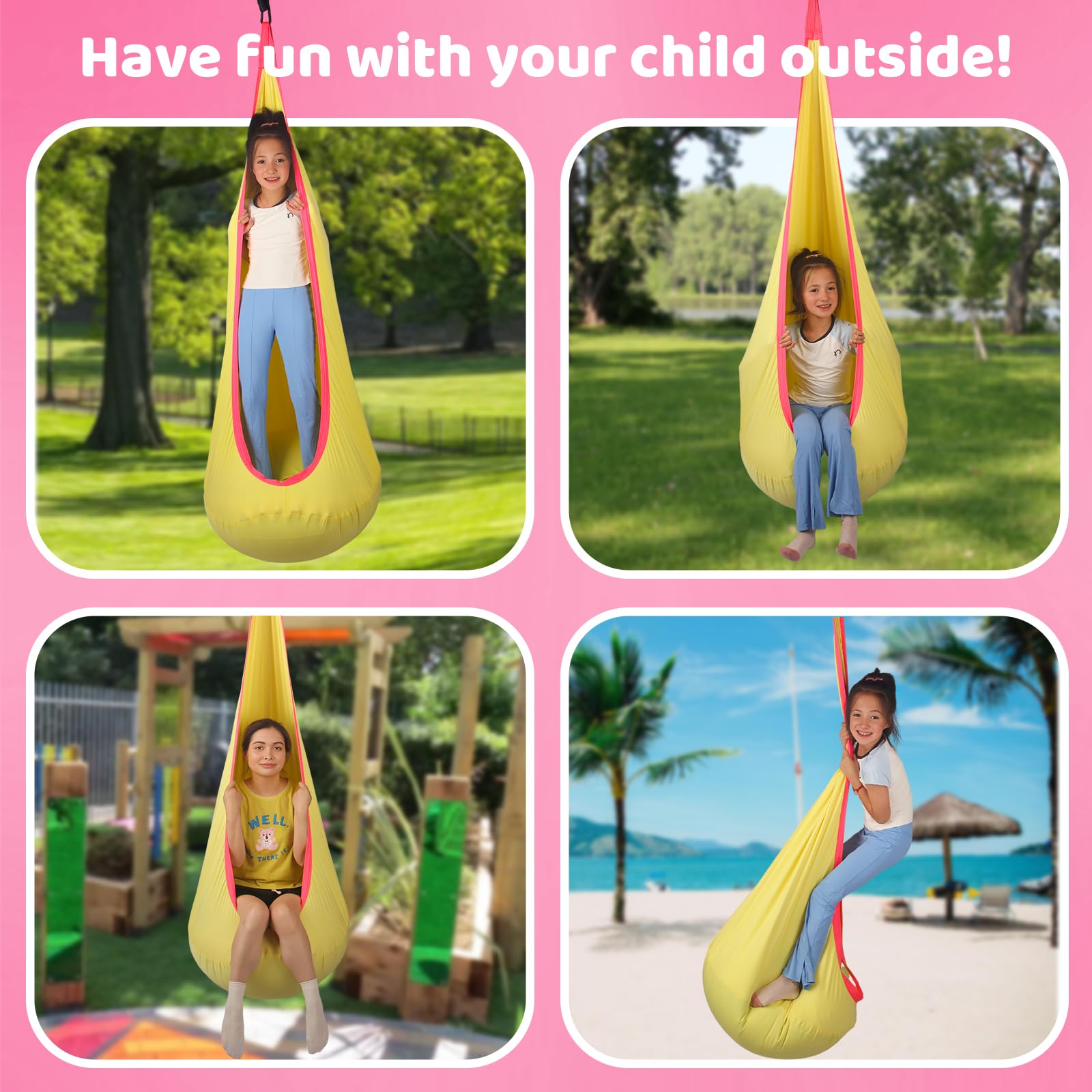 Sensory Pod Swing for Kids | Hammock Chair Seat, Inflatable Cushion, Includes Hardware Hanger Kit for Aspergers Autism ADHD
