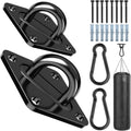 Morzejar Heavy Duty Black Hammock Hooks Screws Bolts Included, Over 1700 lb Rust-Resistant Swing Hook Hardware, M10 Hanging Kit for Porch Yoga Seat Trapeze (Indoor/Outdoor)