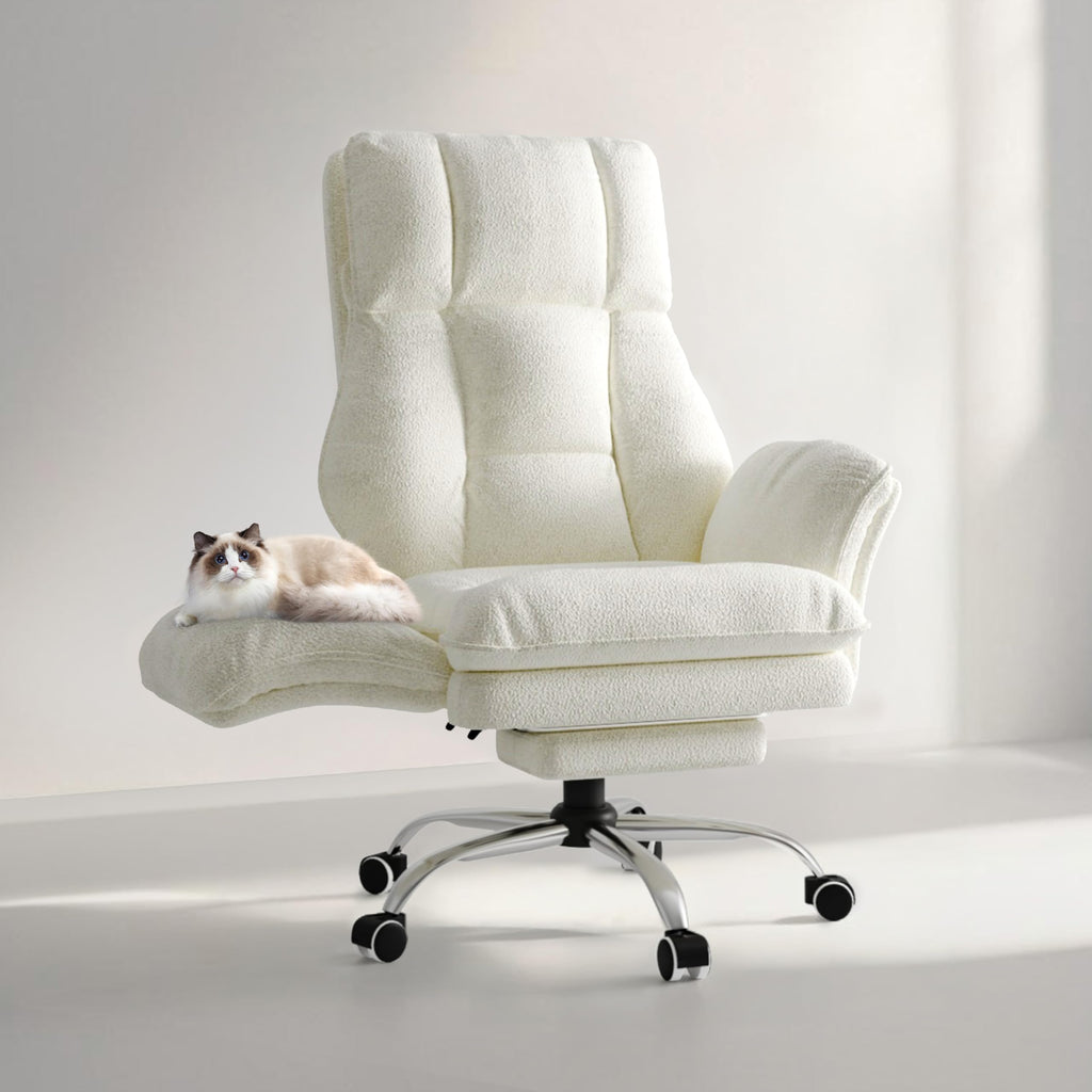 Big and Tall Office Chair, Flip Armrests for Pets & Cross Legged Sitting, Executive Ergonomic Computer Gaming Chair with Foot Rest, Premium Tech Fabric Wide Seat Reclining Desk Chair