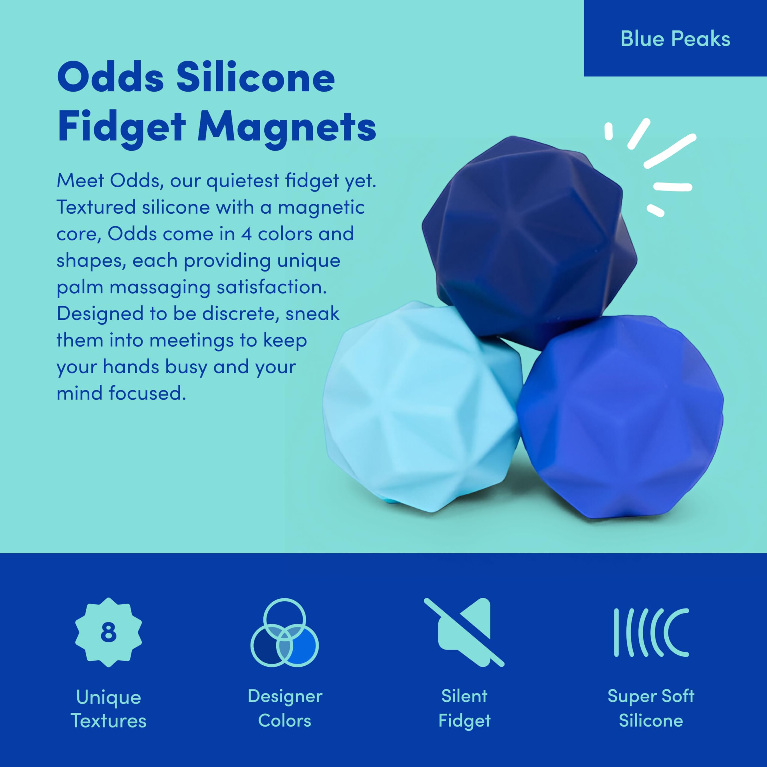 Speks Odds Soft Silicone Fidget Magnets | Silent Stress Relief Toys | Textured Magnetic Balls for Adults & Teens 14+ | Orange
