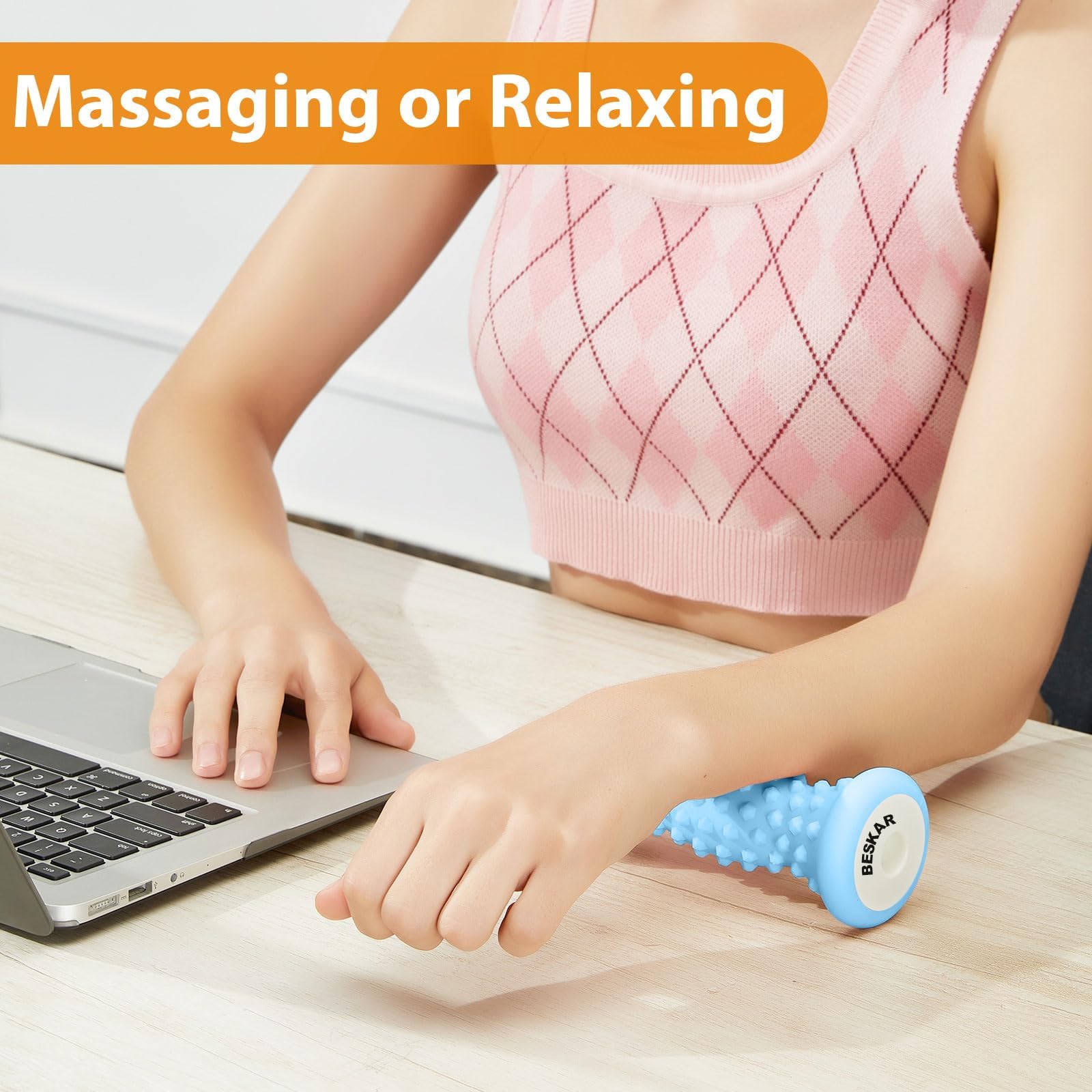 BESKAR Foot Massager Roller for Plantar Fasciitis Relief, Portable Feet Roller to Deep Tissue Muscle Massage, Foot Arch and Heel Pain, Reflexology Tool