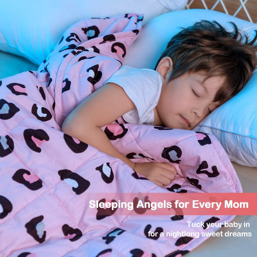 Sivio Weighted Blanket - All-Natural 100% Cotton Weighted Blanket 5 lbs 36 x 48 inches, Washable Breathable Heavy Blanket for Calm Sleeping for Home and School Nap, Blue Dinosaur