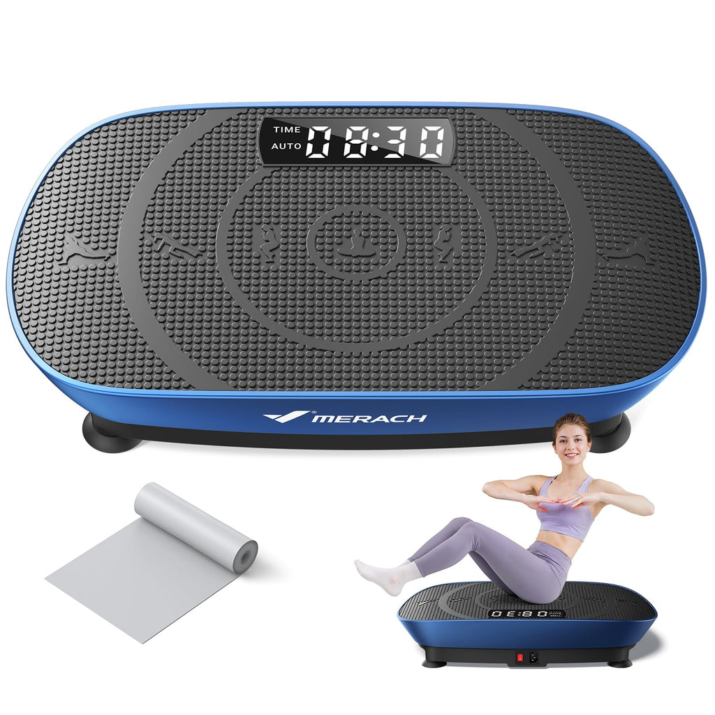 MERACH Vibration Plate Exercise Machine, Whole Body Workout Equipment for Women, Bluetooth and Silicone Pedal, Vibration Plate with Auto Mode, Vibrate Fitness Platform for Home
