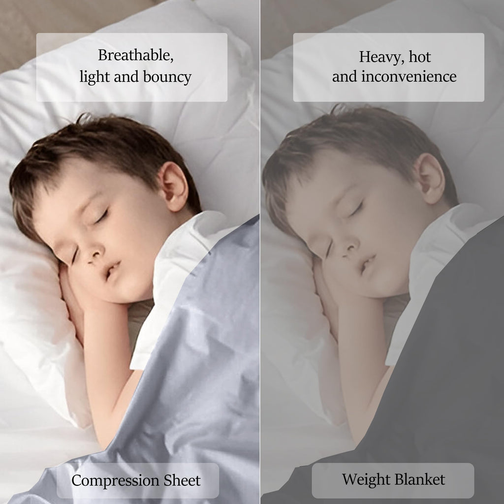 Sensory Bed Sheet for Deep Pressure Therapy – Spandex Bed Sheet – Sensory Compression Blanket for ADHD, Autism – Breathable & Hypoallergenic, Blue, Twin Size
