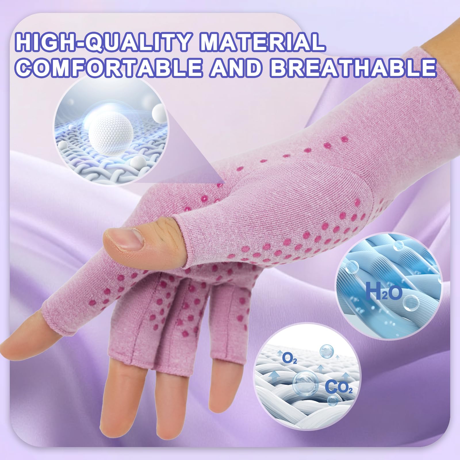DRNAIETY 2-Pair Arthritis Compression Gloves- for Hand Arthritis, Carpal Tunnel Pain, Rheumatoid Arthritis, RSI, Fingerless, Anti-Slip, Breathable Gloves for Men & Women, Typing, Daily Use(M Brown)