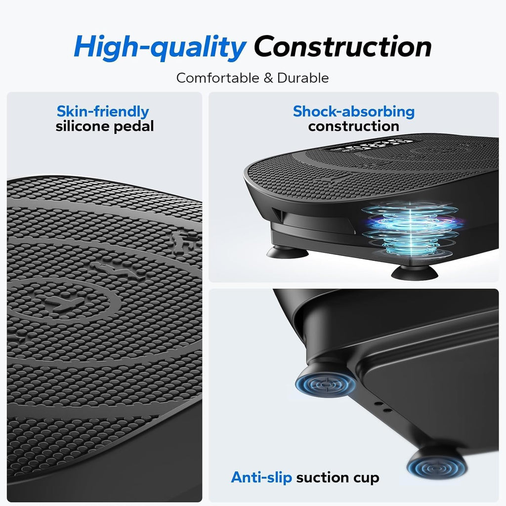 MERACH Vibration Plate Exercise Machine, Whole Body Workout Equipment for Women, Bluetooth and Silicone Pedal, Vibration Plate with Auto Mode, Vibrate Fitness Platform for Home