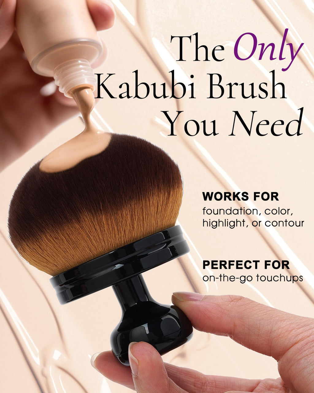 Ultra Large Blend & Blur Kabuki Brush for Body Leg Makeup Tattoo Cover Up Self Tanning, Self Tanner Brush for Self Tan, Back Tanning Applicator for Sunscreen Lotion Bronzers, Body Coverage Perfector