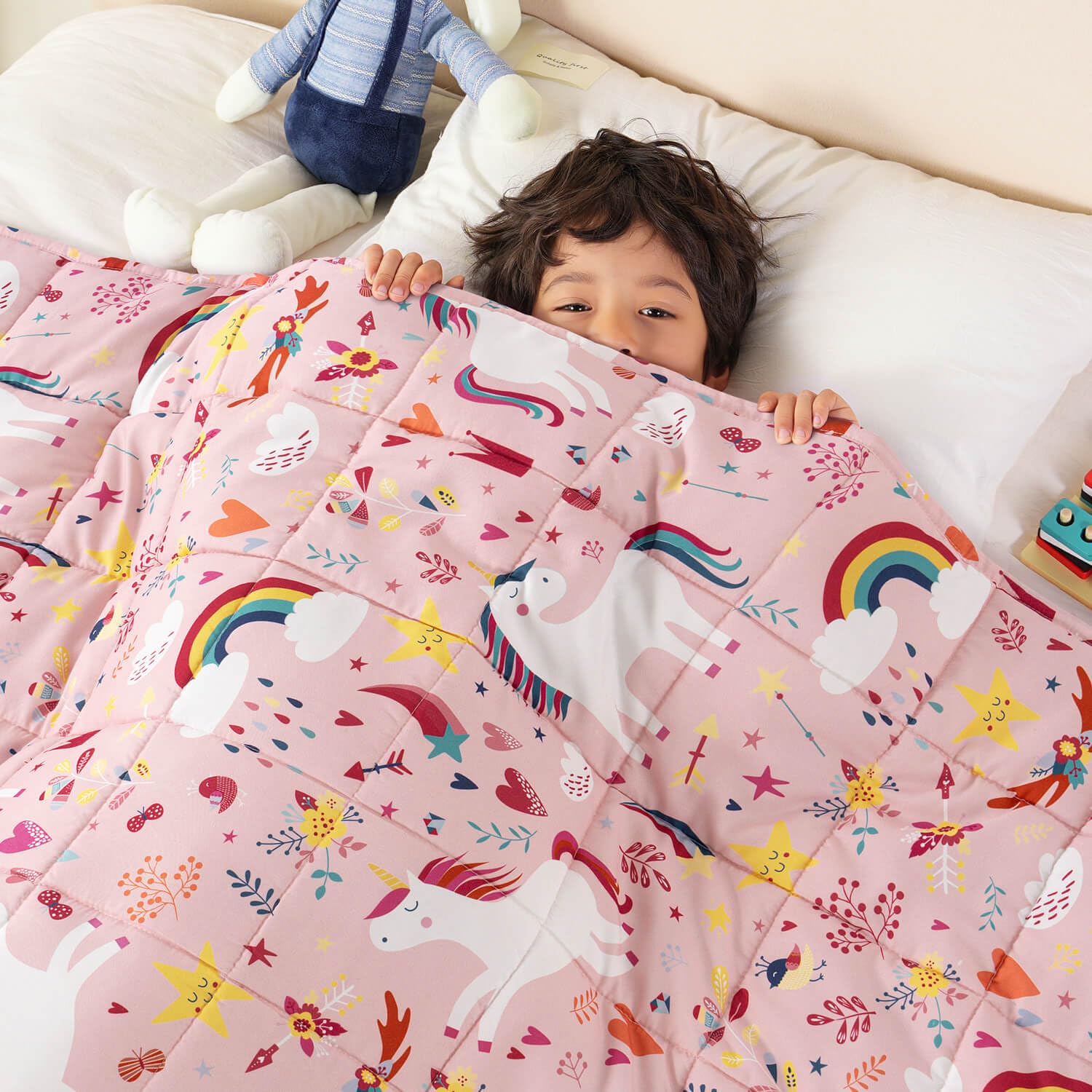 Sivio Weighted Blanket 5lbs, Blue Dinosaur Cooling Weighted Lap Blanket, Breathable Heavy Throw Blankets for Sleeping, Washable, 36"x48"