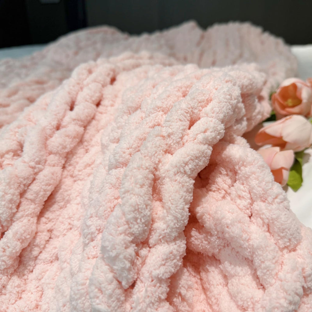 Soft Chunky Knit Throw Blanket for Couch, Cozy Warm Knitted Blankets | Hand Knit with Jumbo Chenille, Lightweight Warm Fluffy Decor for Women, Mom, Her & Girls, Sofa, Chair, Bed, 40"×40" (Gray)