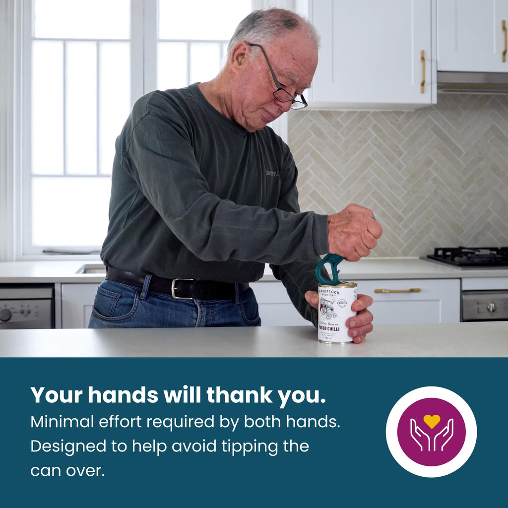 Dext - Ring Pull Can Opener, Pop Can Opener for Seniors, Arthritis, and Parkinson’s, Easy Open, Ergonomic Handle with Comfortable Grip. Perfect for Soda, Pet Food, and More (Mulberry)