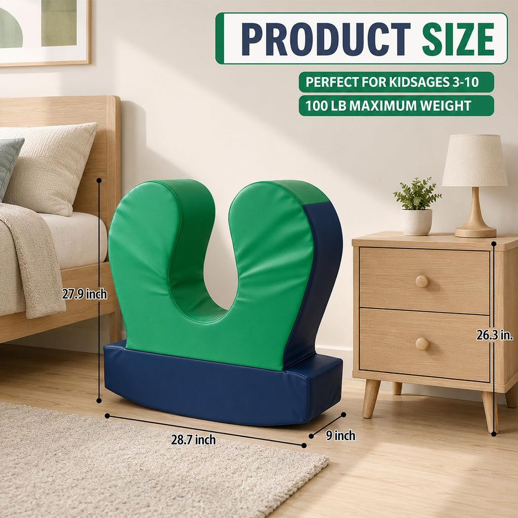 Sensory Chair for Kids, Squeeze & Rock, PU, Emotional Regulation & Focus | Calming Compression Rocker for Autism ADHD, Supportive High-Density Foam, Fit for Reading Corner, Playroom, Therapy Room