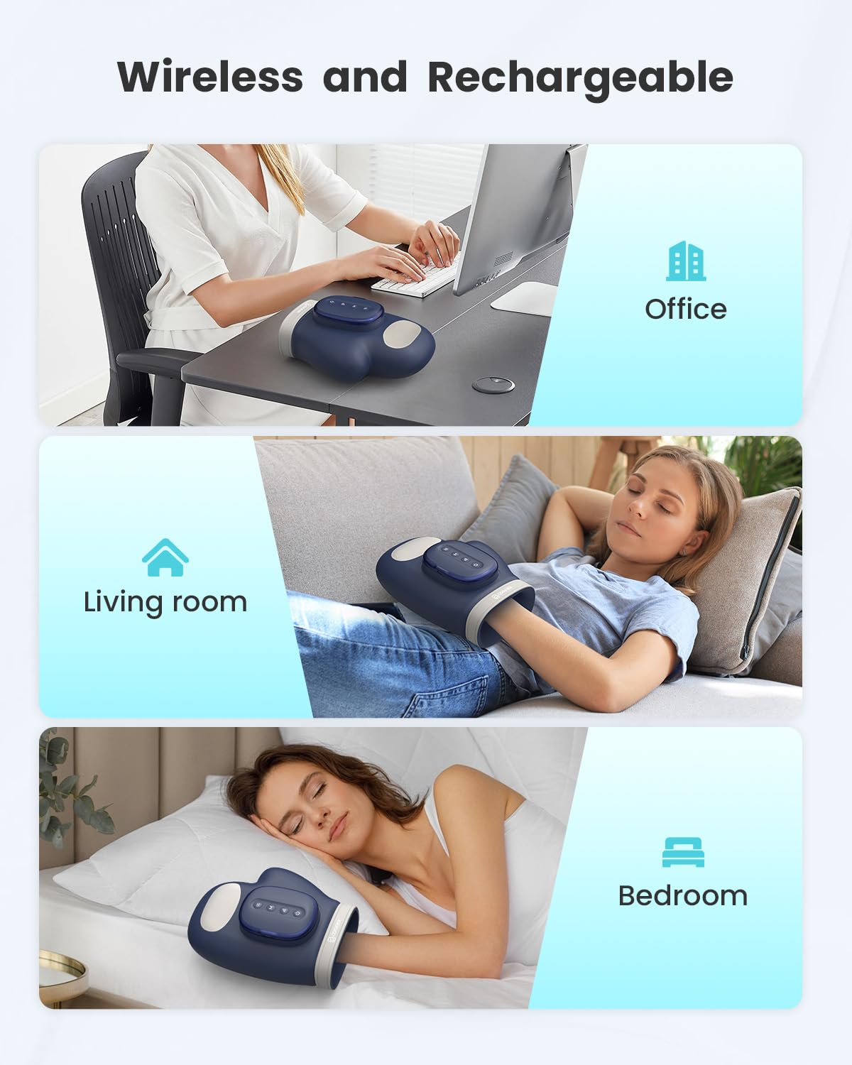 COMFIER Hand Massager with Heat and Compression for Arthritis Carpal Tunnel | Large Hand Chamber Fits Left or Right Hand, with 5 Compression Levels, 3 Modes, and 3 Heat Levels, Gift for Women Men