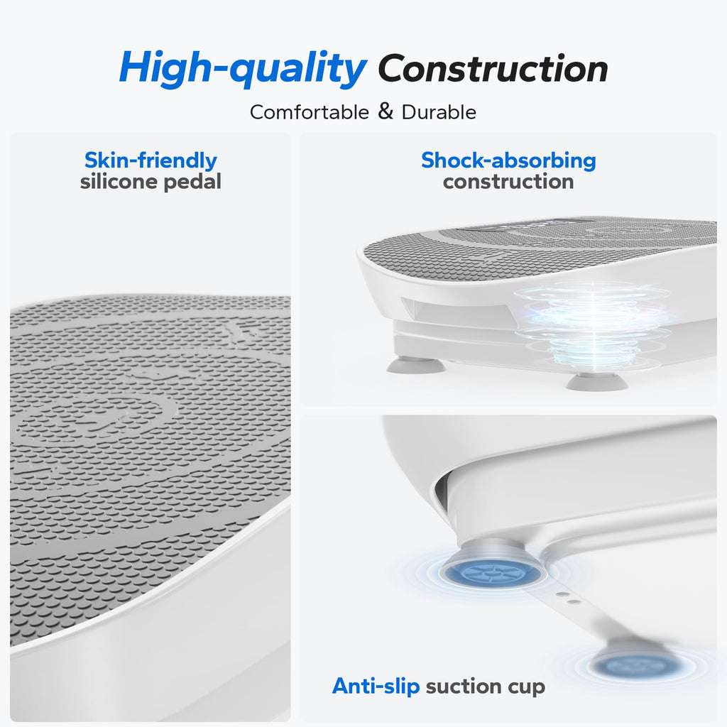 MERACH Vibration Plate Exercise Machine, Whole Body Workout Equipment for Women, Bluetooth and Silicone Pedal, Vibration Plate with Auto Mode, Vibrate Fitness Platform for Home