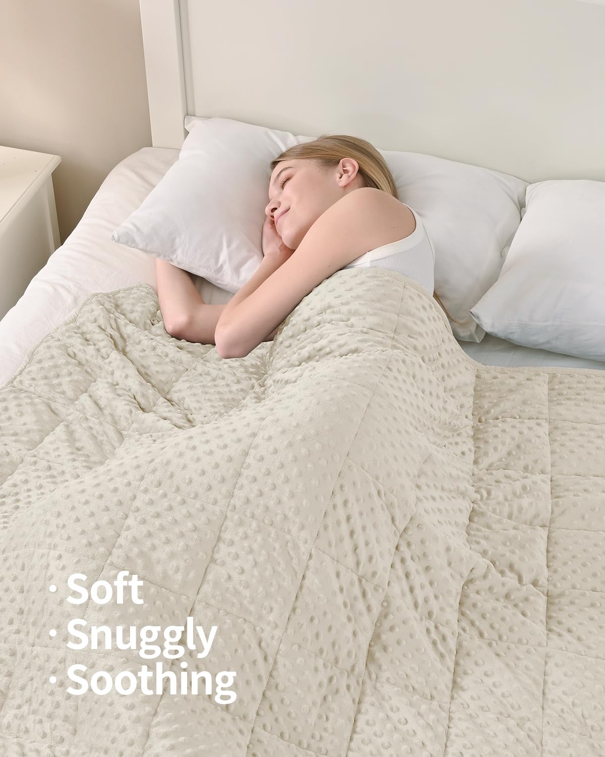 Mr. Sandman Weighted Blanket for Adults Queen Size 15 lbs, Soft Cooling Heavy Minky Blanket for Sleep, Washable Throw Blanket with Glass Beads, 60 x 80 Inches, Grey