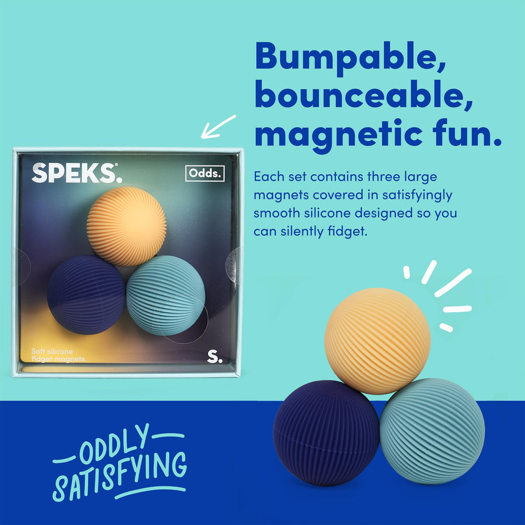 Speks Odds Soft Silicone Fidget Magnets | Silent Stress Relief Toys | Textured Magnetic Balls for Adults & Teens 14+ | Orange