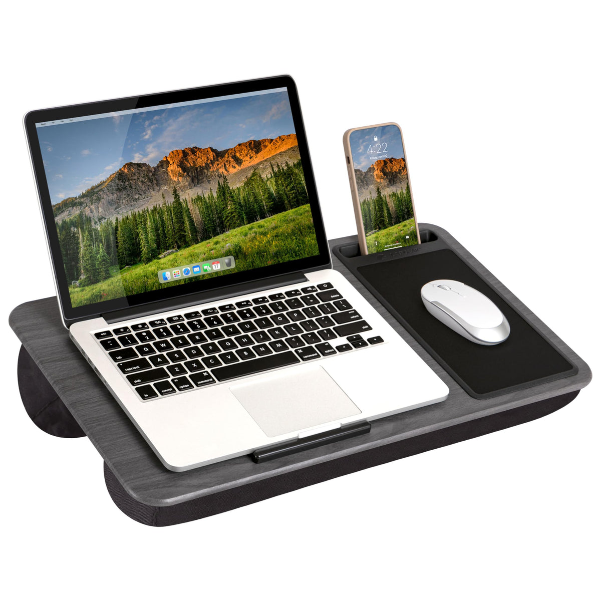 LAPGEAR Home Office Pro Lap Desk - Black Carbon, Fits 15.6” Laptops