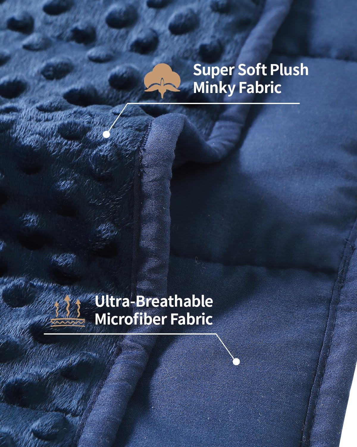 Mr. Sandman Weighted Blanket for Adults Queen Size 15 lbs, Soft Cooling Heavy Minky Blanket for Sleep, Washable Throw Blanket with Glass Beads, 60 x 80 Inches, Grey