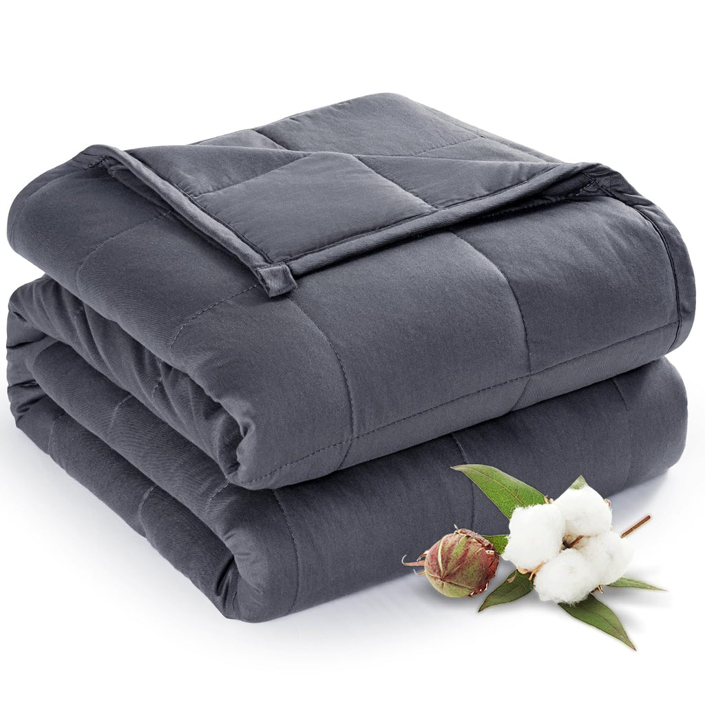 Sivio Weighted Blanket - All-Natural 100% Cotton Weighted Blanket 5 lbs 36 x 48 inches, Washable Breathable Heavy Blanket for Calm Sleeping for Home and School Nap, Blue Dinosaur