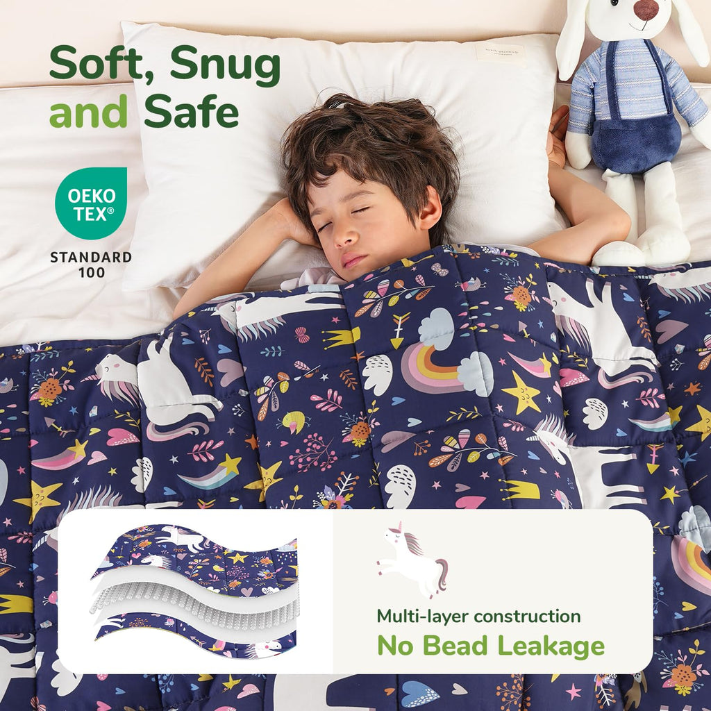 Sivio Weighted Blanket 5lbs, Blue Dinosaur Cooling Weighted Lap Blanket, Breathable Heavy Throw Blankets for Sleeping, Washable, 36"x48"