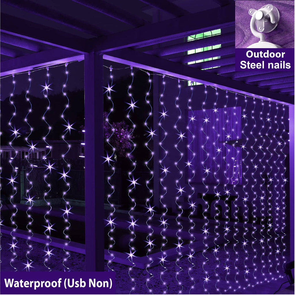 ZSJWL 300 LED Curtain Fairy Lights with Remote, 8 Modes 9.8 × 9.8 Ft Curtain String Light USB Plug in, Twinkle Silver Wire Lights for Bedroom Window Chrismas Wedding Party, Warm White