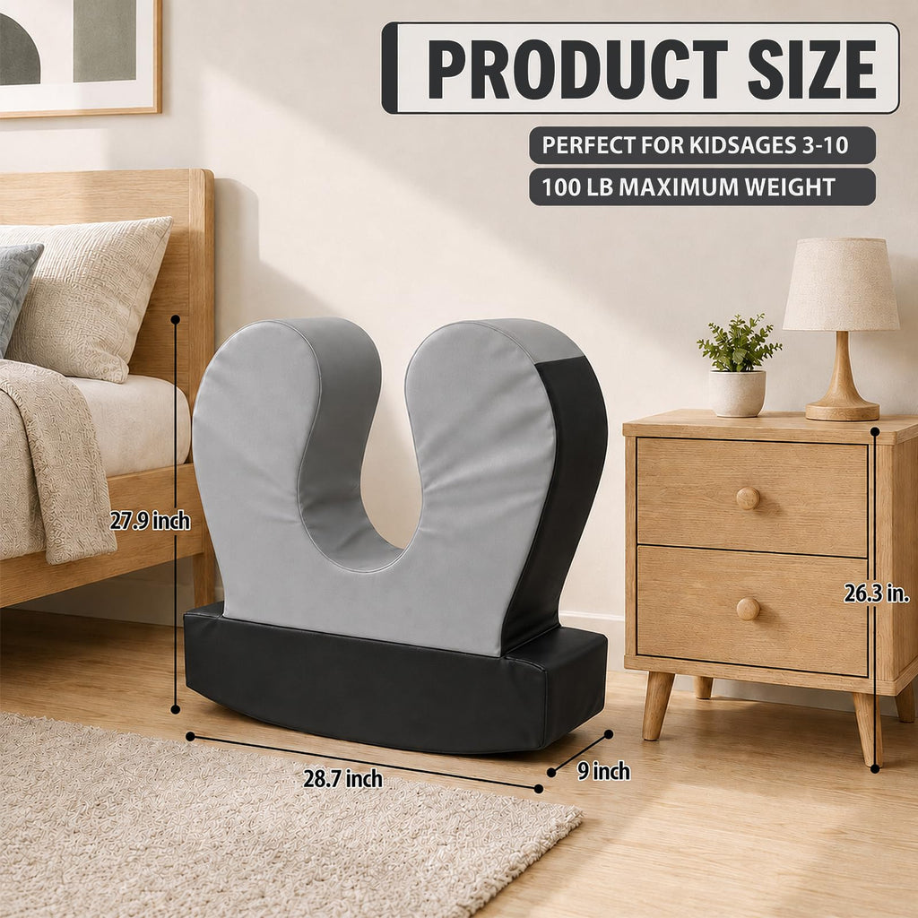 Sensory Chair for Kids, Squeeze & Rock, PU, Emotional Regulation & Focus | Calming Compression Rocker for Autism ADHD, Supportive High-Density Foam, Fit for Reading Corner, Playroom, Therapy Room