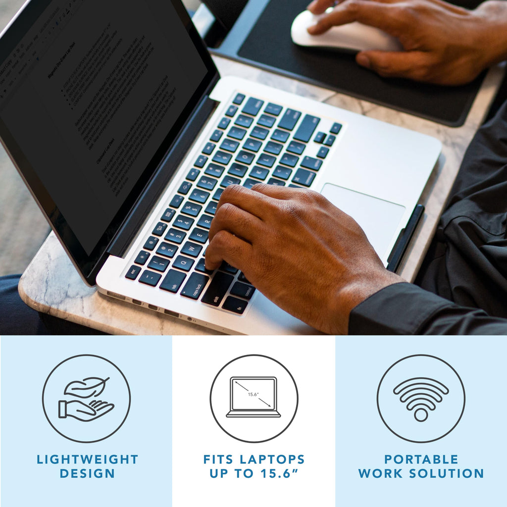 LAPGEAR Home Office Pro Lap Desk - Black Carbon, Fits 15.6” Laptops