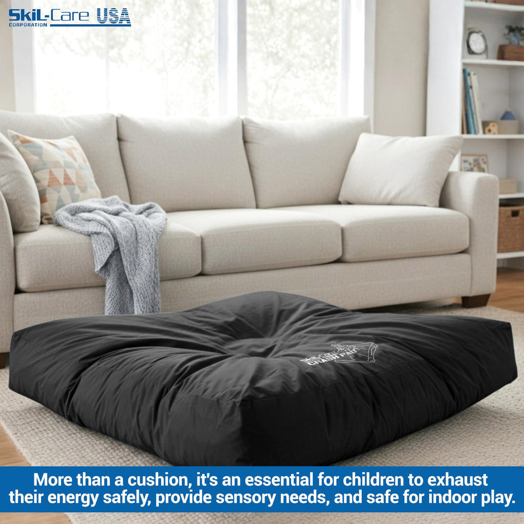 Skil-Care Crash Pad for Kids | Sensory Crash Mat for Active Play | High-Density & Soft Foam Blocks Landing Zone | Kids Jumping Pillow for Indoor & Outdoors Use with Durable Nylon Cover - 5x5 feet