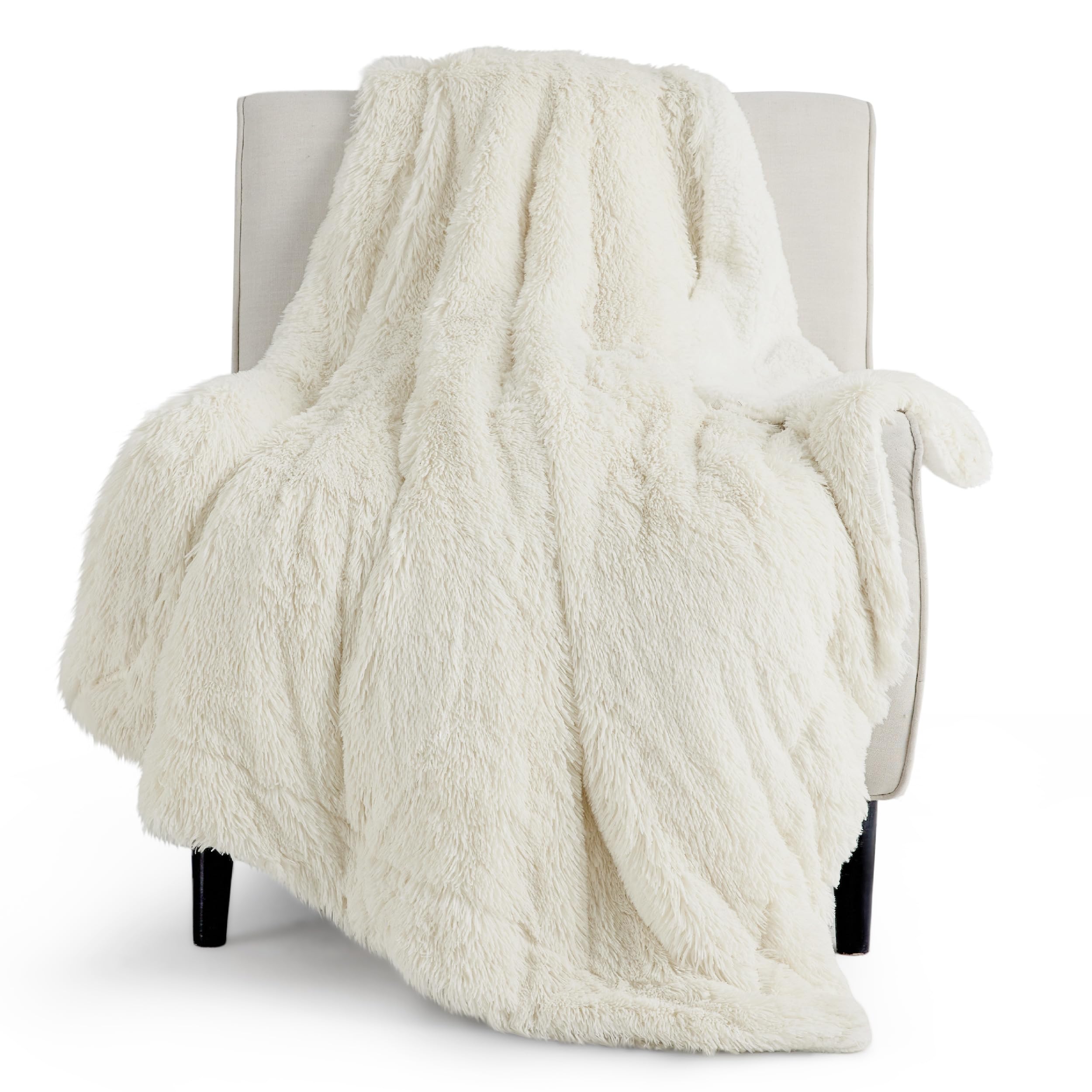 Bedsure GentleSoft Fluffy Fuzzy Faux Fur Throw Blanket for Couch, Soft Sherpa Fleece Cozy Gifts for Women, Plush Bed Blanket Room Decor for Men, Thick Warm Teen Gifts Winter Bedding