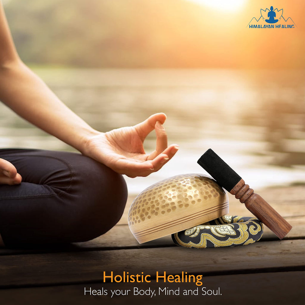 HIMALAYAN HEALING® Tibetan Singing Bowls Set~ Meditation Sound Bowl hand Hammered in Nepal For Yoga, Meditation, Mindfulness, Healing & Chakra balancing~