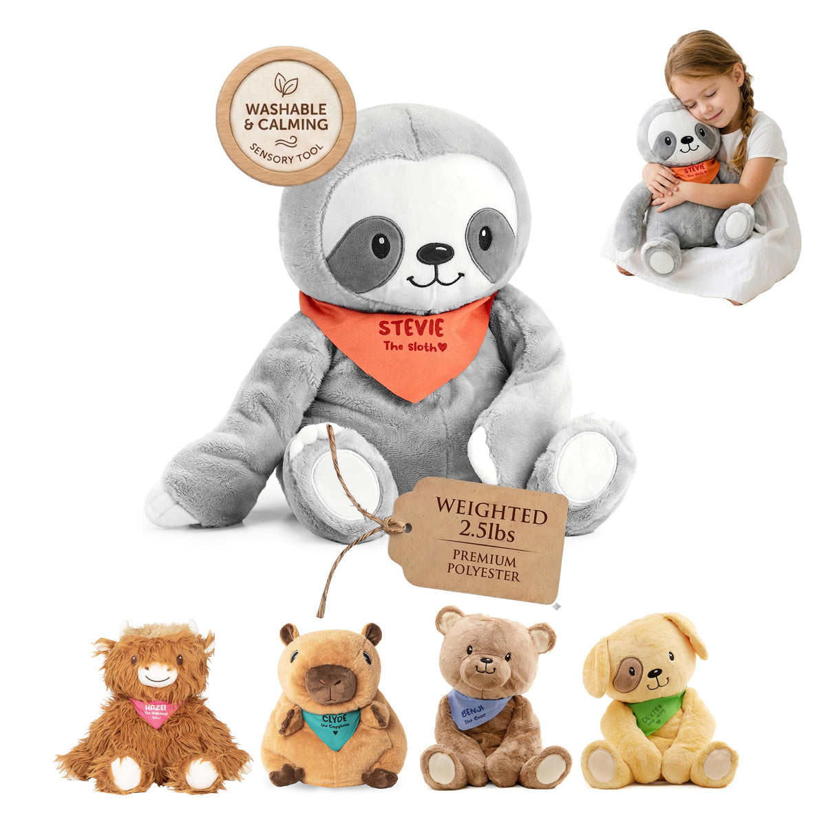 Lilly's Love Weighted Stuffed Animals for Adults & Kids — 5lb Calming Capybara Plush for Anxiety, ADHD & Sensory | Machine Washable Weighted Stuffed Animal w/Removable Insert | Clyde The Capybara