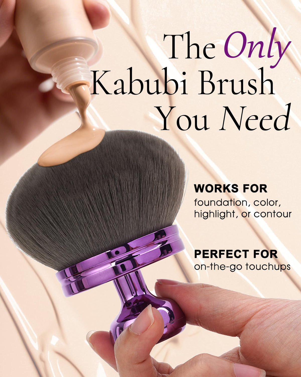 Ultra Large Blend & Blur Kabuki Brush for Body Leg Makeup Tattoo Cover Up Self Tanning, Self Tanner Brush for Self Tan, Back Tanning Applicator for Sunscreen Lotion Bronzers, Body Coverage Perfector
