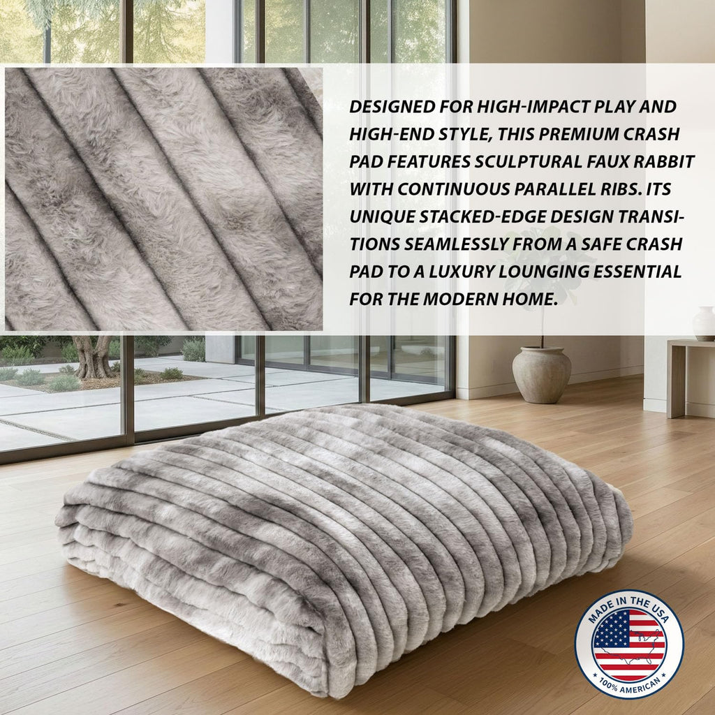 Matini Home Crash Pad - Sensory Pad with Cover Foam Blocks for Kids and Adults, Ideal Gymnastics Equipment to Jump, Play or Relax - Grey White 36" X 36"
