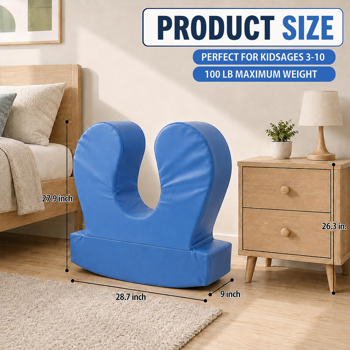 Sensory Chair for Kids, Squeeze & Rock, PU, Emotional Regulation & Focus | Calming Compression Rocker for Autism ADHD, Supportive High-Density Foam, Fit for Reading Corner, Playroom, Therapy Room